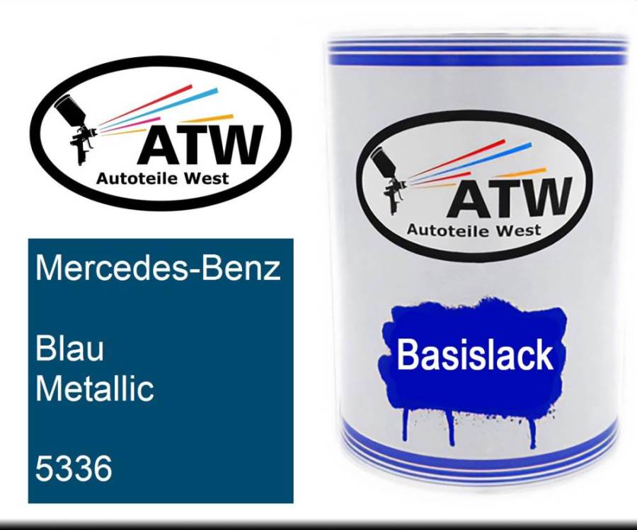 Mercedes-Benz, Blau Metallic, 5336: 500ml Lackdose, von ATW Autoteile West.